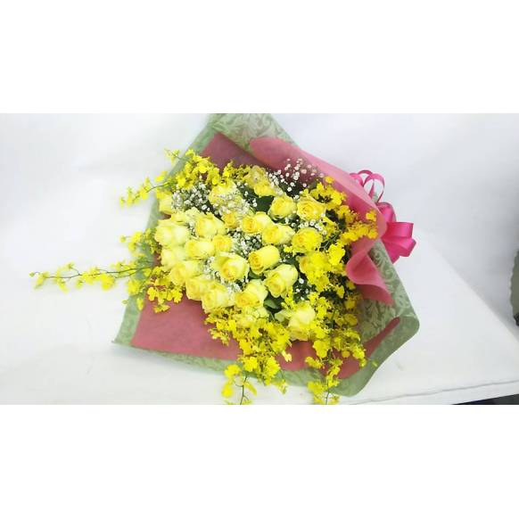黄バラの花束